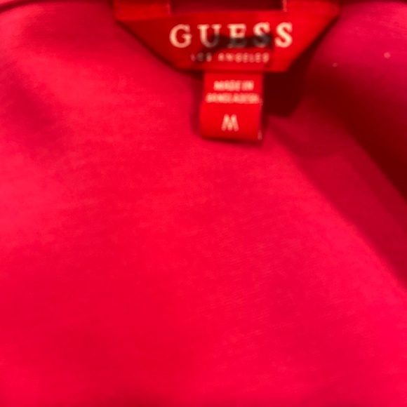 Guess Hot Pink Mesh Sleeve Dress, Size Medium - Picture 3 of 3